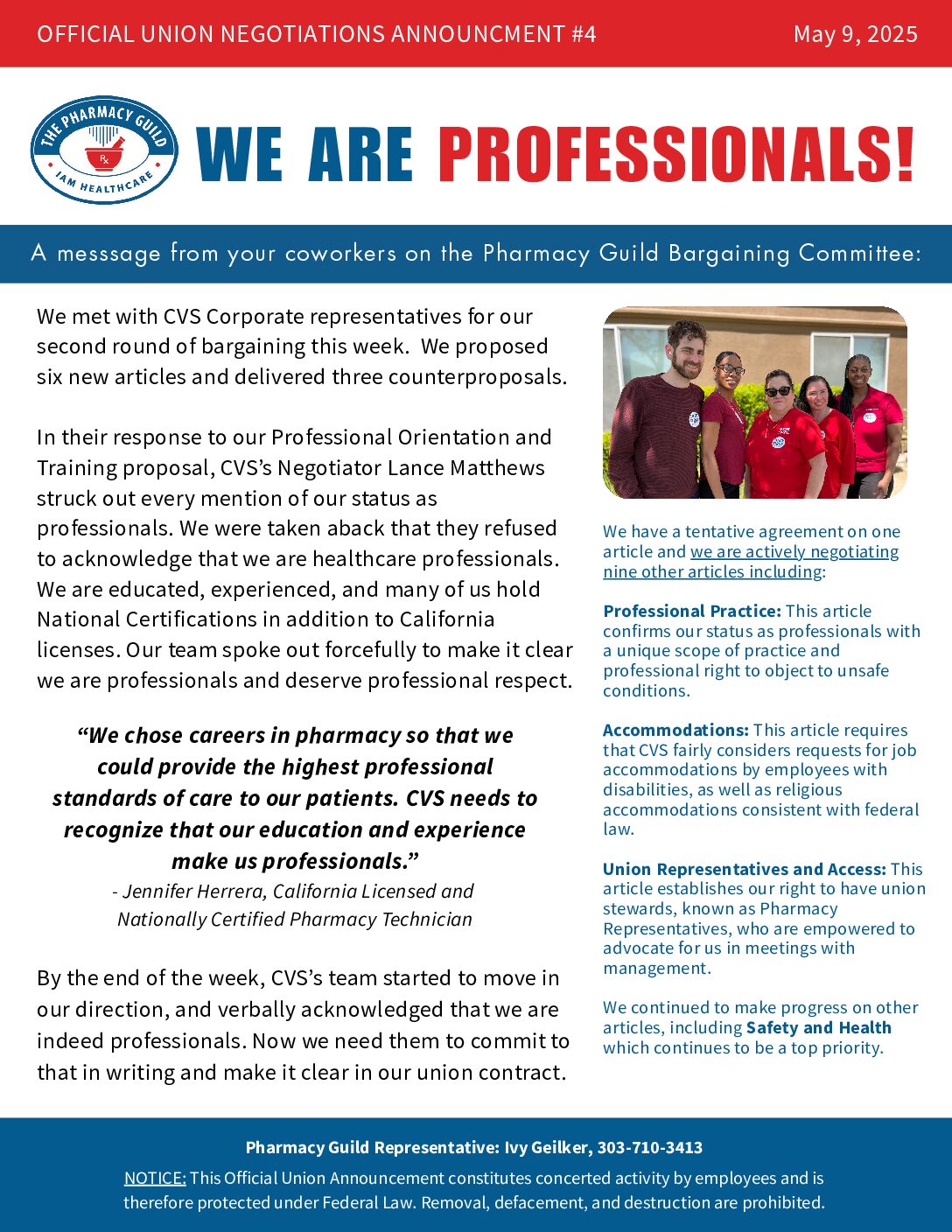 May 9 Bargaining Committee Flyer