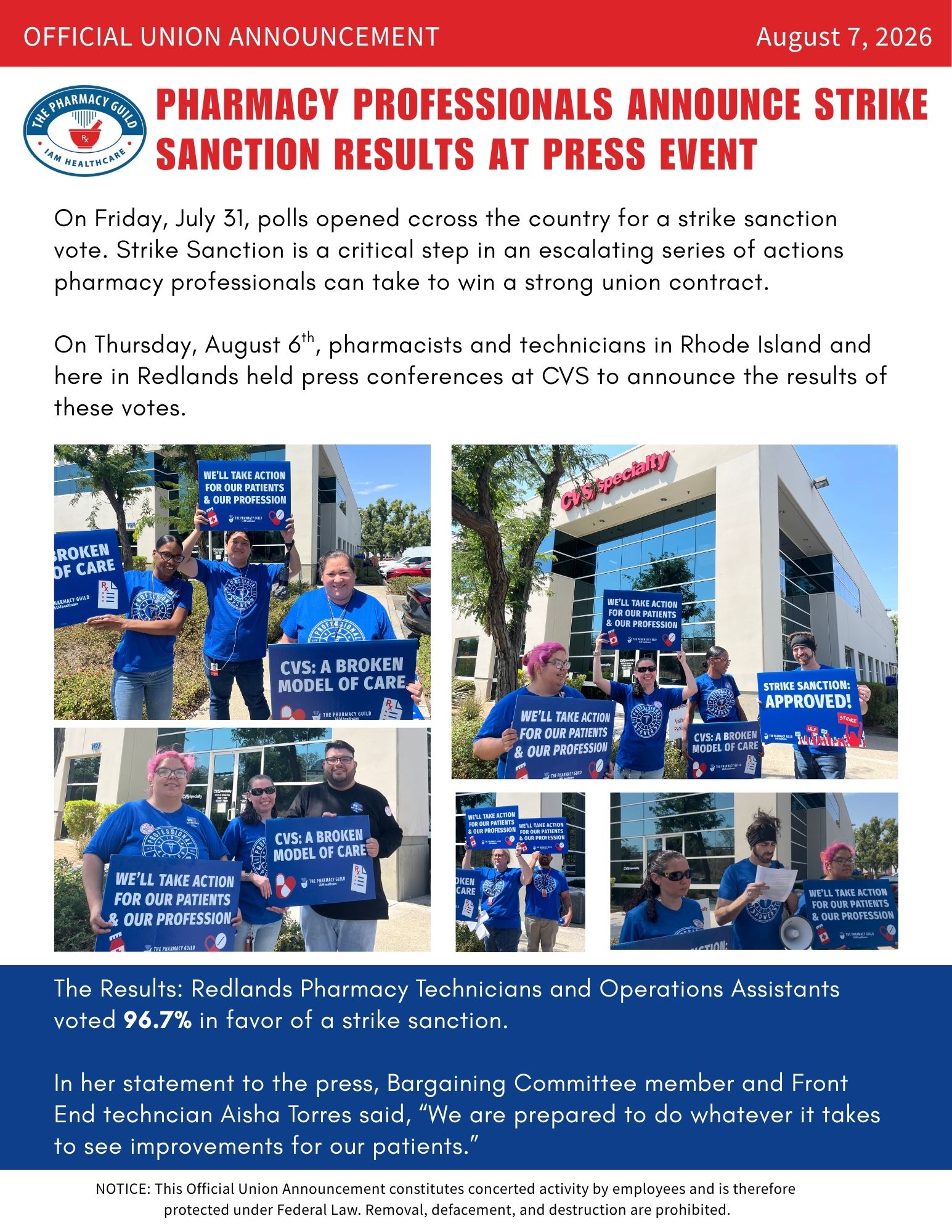August 2026 Strike Sanction Redlands flyer
